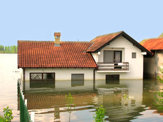 House In Flooded Water