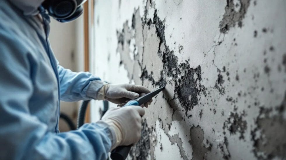 Professional Removing Mold From Damaged Wall