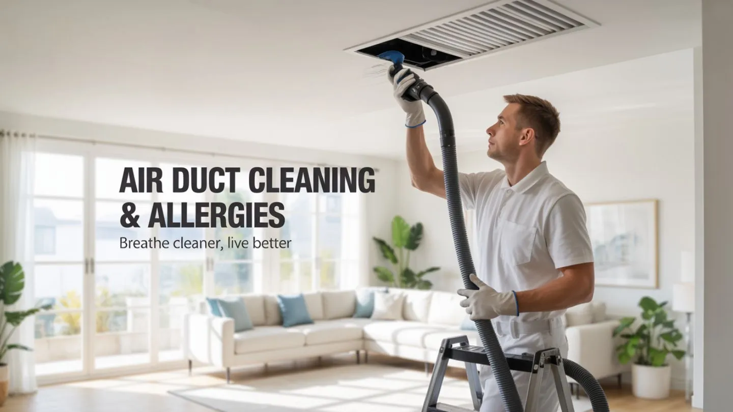 Technician Cleaning Air Duct