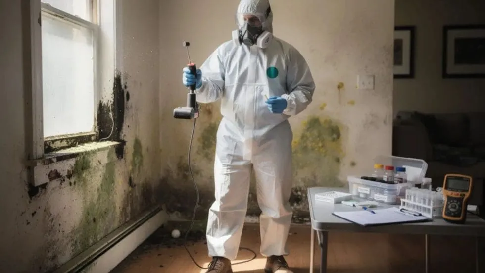 Mold Inspector Testing Indoor Air Quality